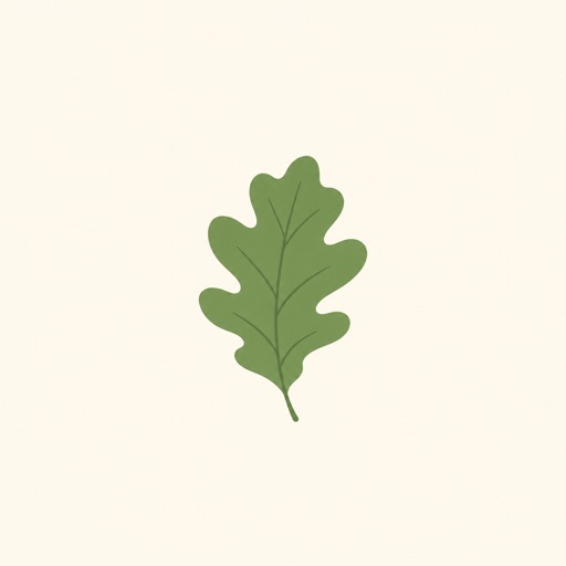 Original oak leaf illustration before editing